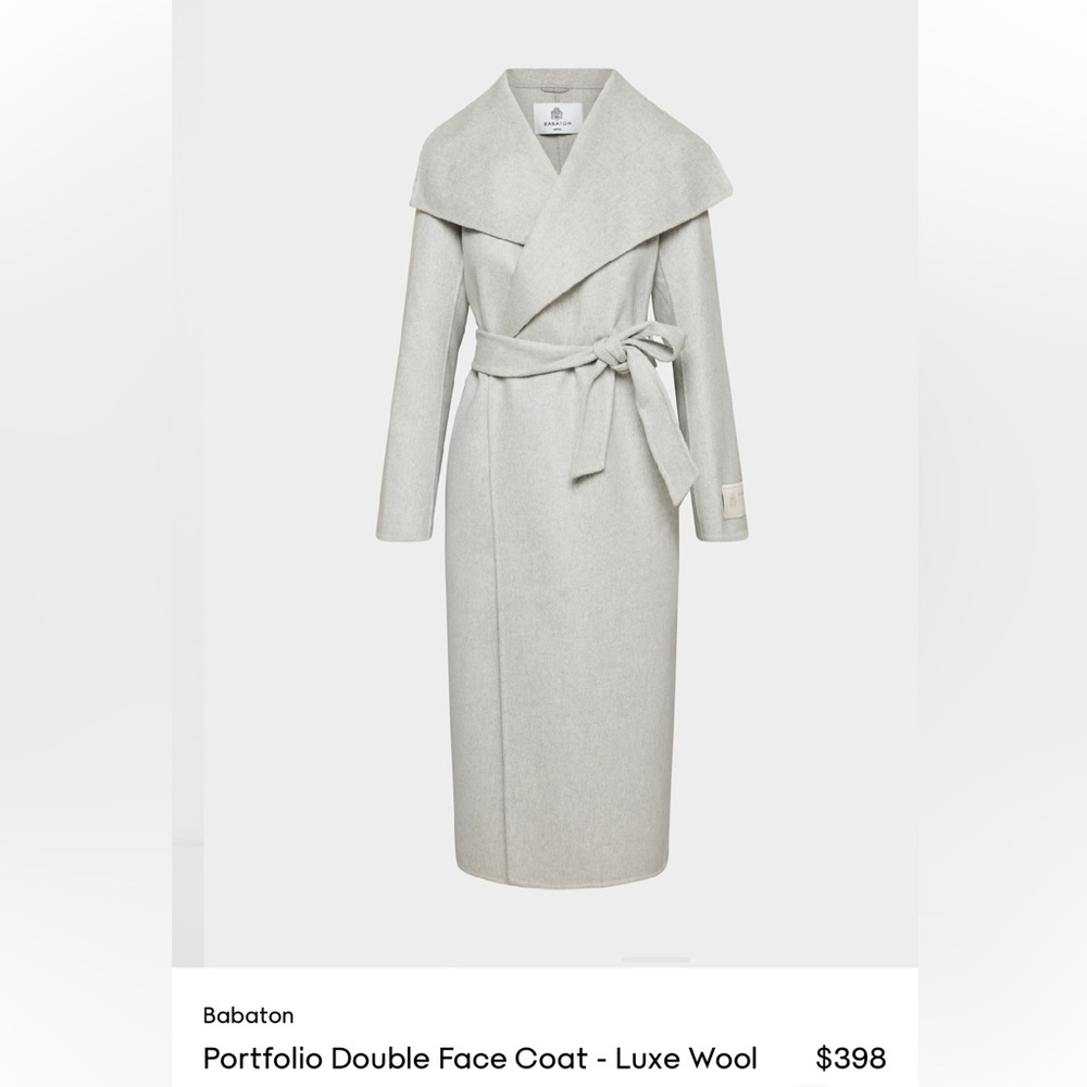 Aritzia Portfolio Double Face Coat - Luxe Wool Cashmere Size XS NWT